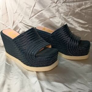 Wedge Sandal Black Kanna Elvia Size 7